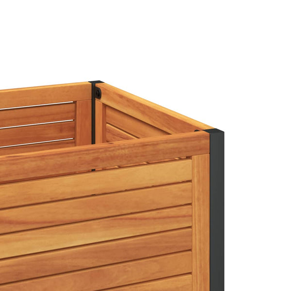 Vidaxl Garden Planter With Shelf 110X45x80 Cm Solid Wood Acacia And Steel Planters & Vases