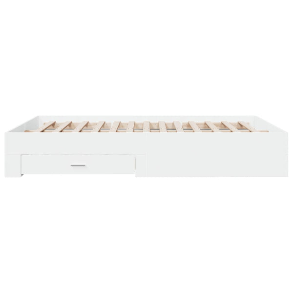 Vidaxl Bed Frame With Drawers Without Mattress White 150X200 Cm Queen Bed Frames