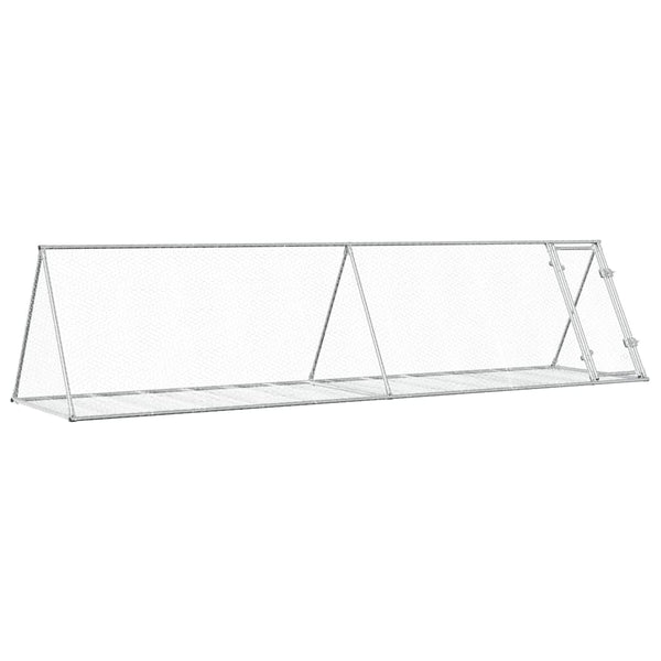 Vidaxl Rabbit Hutch Silver 400X105x91 Cm Galvanised Steel Small Animal Cages & Hutches
