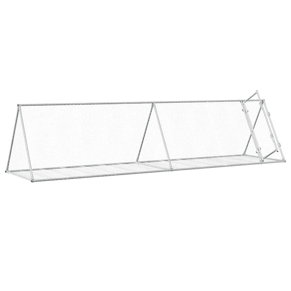 Vidaxl Rabbit Hutch Silver 400X105x91 Cm Galvanised Steel Small Animal Cages & Hutches