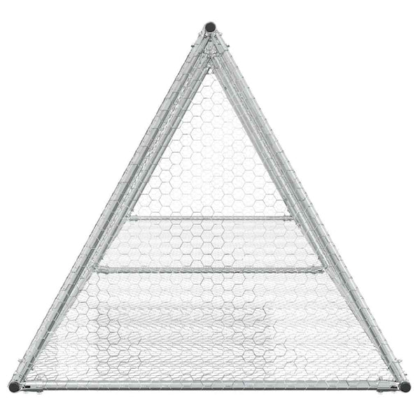 Vidaxl Rabbit Hutch Silver 400X105x91 Cm Galvanised Steel Small Animal Cages & Hutches