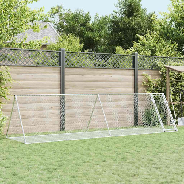 Vidaxl Rabbit Hutch Silver 400X105x91 Cm Galvanised Steel Small Animal Cages & Hutches