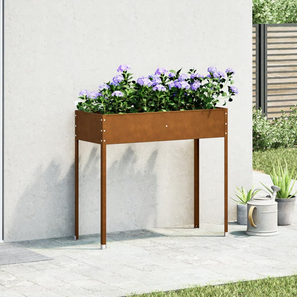 Vidaxl Garden Planter 100.5X40.5X90 Cm Weathering Steel Planters & Vases