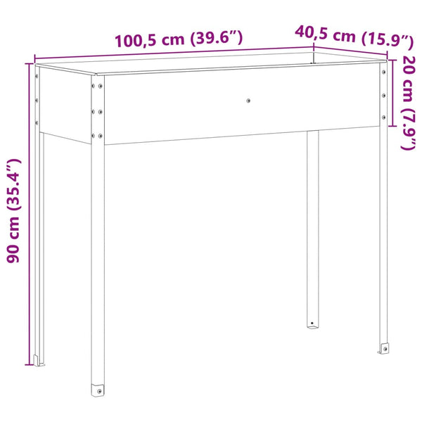 Vidaxl Garden Planter 100.5X40.5X90 Cm Weathering Steel Planters & Vases