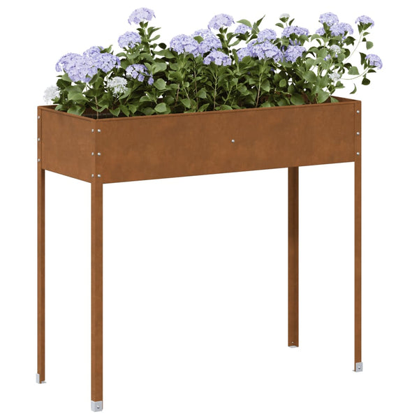 Vidaxl Garden Planter 100.5X40.5X90 Cm Weathering Steel Planters & Vases