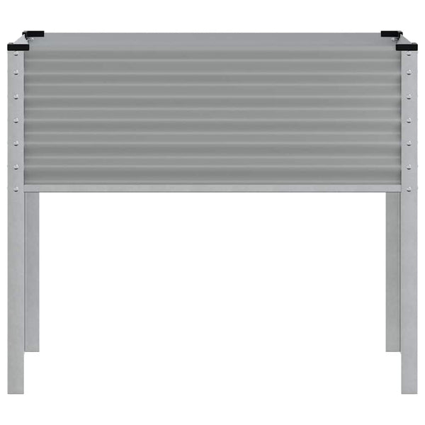 Vidaxl Garden Planter Grey 100X45x90 Cm Steel Planters & Vases