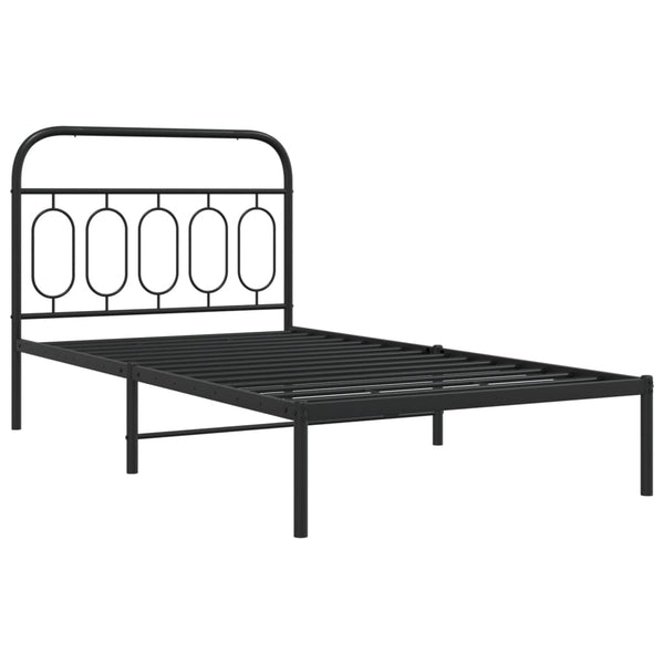 Metal Bed Frame Without Mattress Headboard Black 107X203 Cm King Single King Single Bed Frames