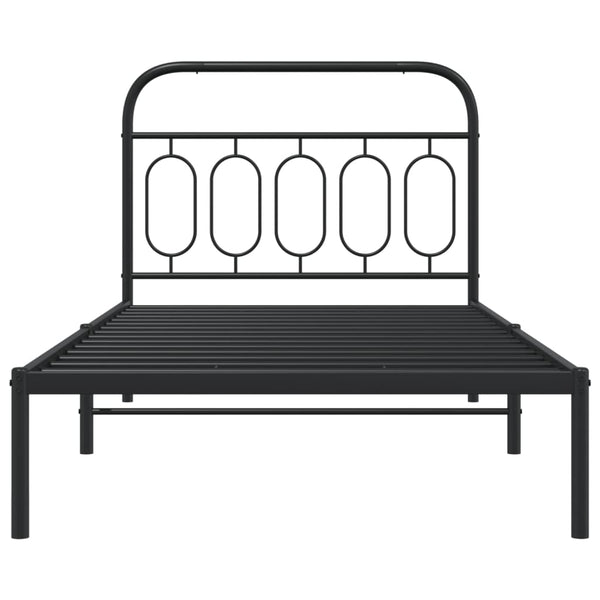 Metal Bed Frame Without Mattress Headboard Black 107X203 Cm King Single King Single Bed Frames