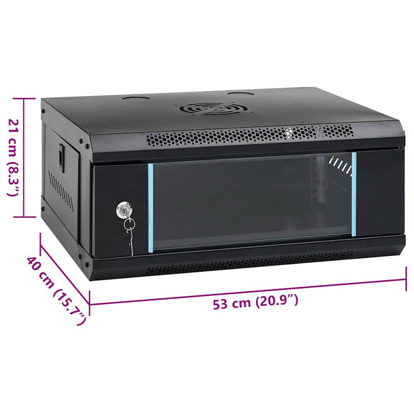 Vidaxl 4U Wall Mounted Network Cabinet 19" Ip20 53X40x21 Cm Rackmount Cabinets & Frames