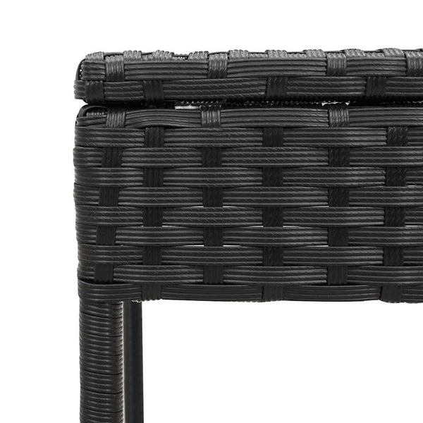 Vidaxl 3 Piece Sun Lounger Set With Cushion Black Poly Rattan Other Patio & Garden Furniture