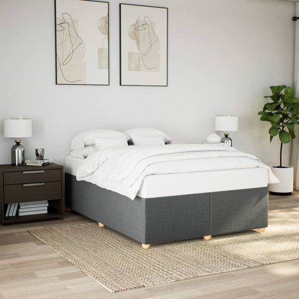 Vidaxl Bed Frame Without Mattress Dark Grey Queen Fabric Queen Bed Frames