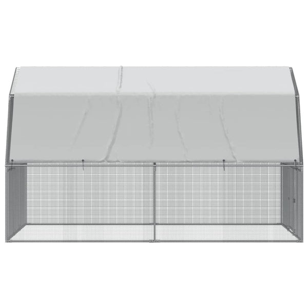 Chicken Cage With Roof And Door Silver Galvanised Steel Poultry Cages