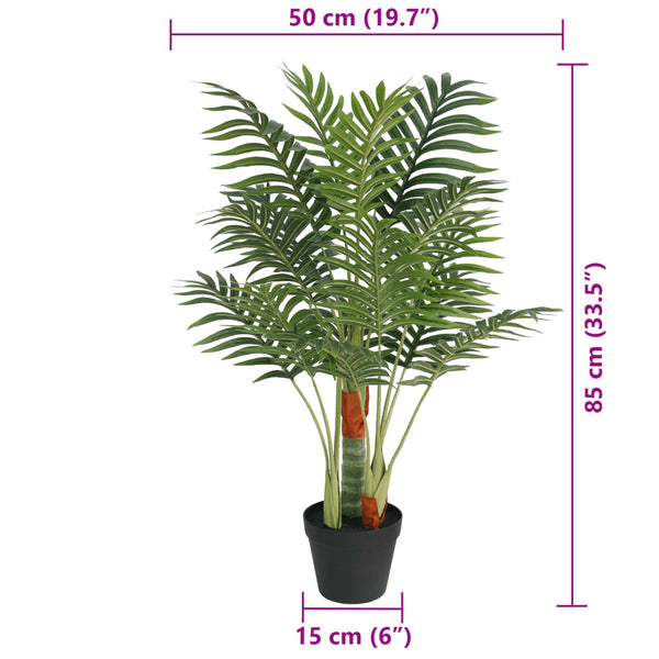 Vidaxl Artificial Palm Tree With 3 Trunks Green 85 Cm Pp Artificial Plants