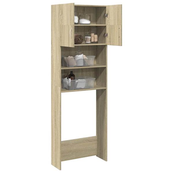 Vidaxl Washing Machine Cabinet Sonoma Oak 64X25.5X190 Cm Engineered Wood Cabinets & Cupboards