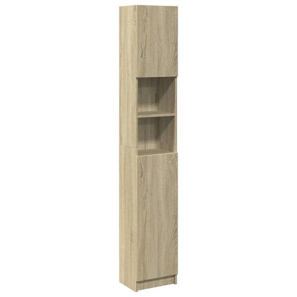 Vidaxl Bathroom Cabinet Sonoma Oak 32X25.5X190 Cm Engineered Wood Cabinets & Cupboards