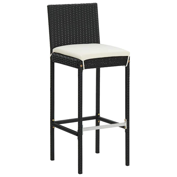 Vidaxl 5 Piece Garden Bar Set Black Solid Wood Acacia And Poly Rattan Other Patio & Garden Furniture