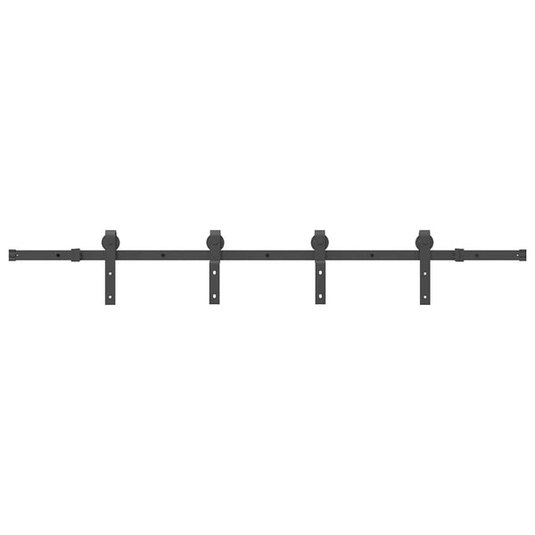 Vidaxl Kit 200 Cm Steel Black Sliding Door Hardware