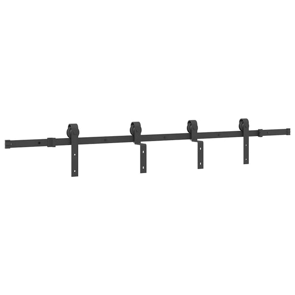 Vidaxl Kit 200 Cm Steel Black Sliding Door Hardware