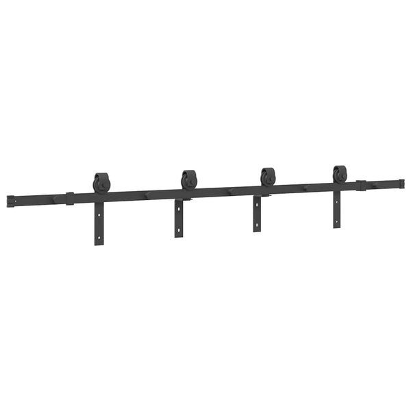 Vidaxl Kit 200 Cm Steel Black Sliding Door Hardware
