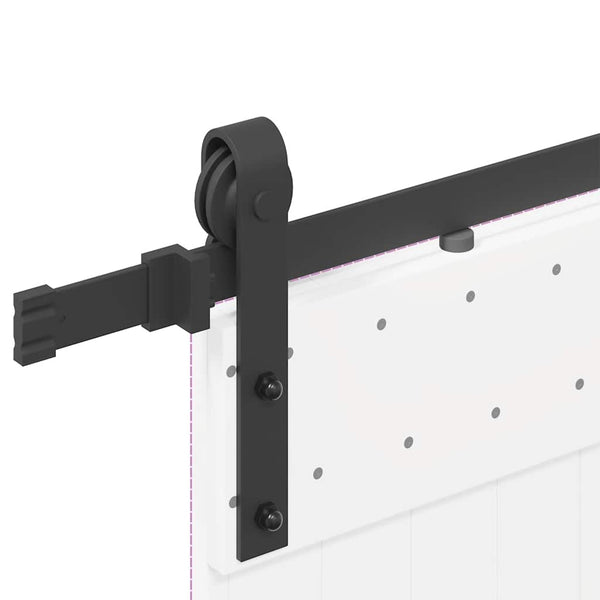 Vidaxl Kit 200 Cm Steel Black Sliding Door Hardware