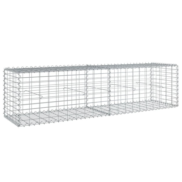 Vidaxl Gabion Basket With Cover 200X50x50 Cm Galvanised Iron Gabion Baskets