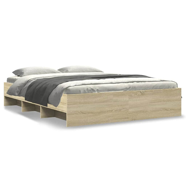 Vidaxl Bed Frame Without Mattress Sonoma Oak 150X200 Cm Engineered Wood Queen Bed Frames