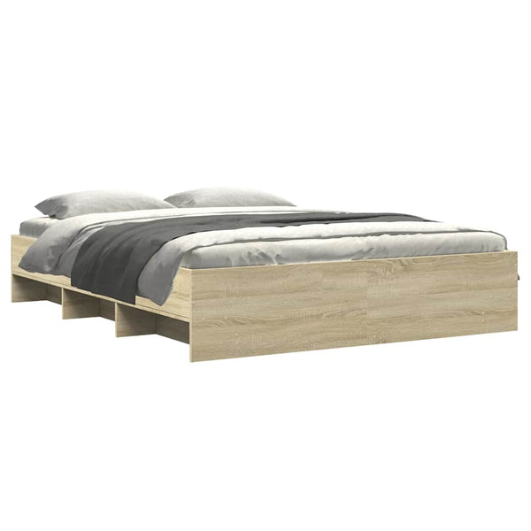 Vidaxl Bed Frame Without Mattress Sonoma Oak 150X200 Cm Engineered Wood Queen Bed Frames