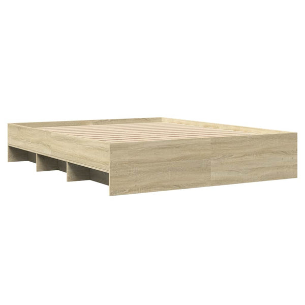 Vidaxl Bed Frame Without Mattress Sonoma Oak 150X200 Cm Engineered Wood Queen Bed Frames