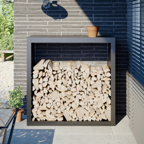 Vidaxl Firewood Rack Anthracite 100X40x100 Cm Steel Firewood Racks