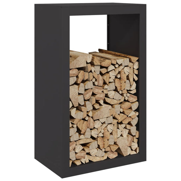 Vidaxl Firewood Rack Black 60X40x100 Cm Steel Firewood Racks
