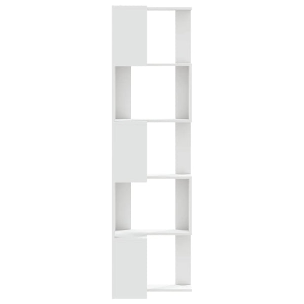 Vidaxl Corner Bookcase 5 Tier White 50X50x179 Cm Engineered Wood Bookshelves