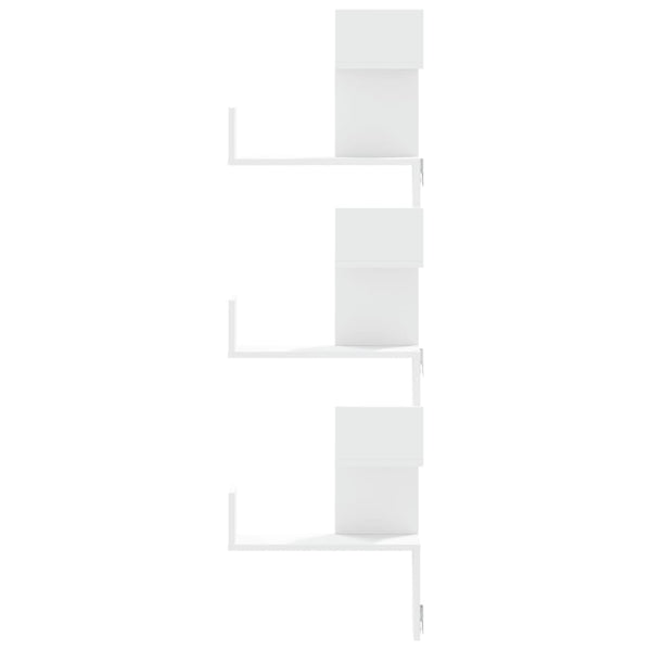 Vidaxl Wall Corner Shelf White 45X45x147 Cm Engineered Wood Wall Shelves
