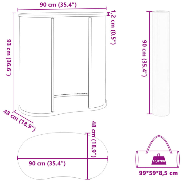 Vidaxl Trade Show Counter Foldable 90X48x93 Cm Engineered Wood Display Stands