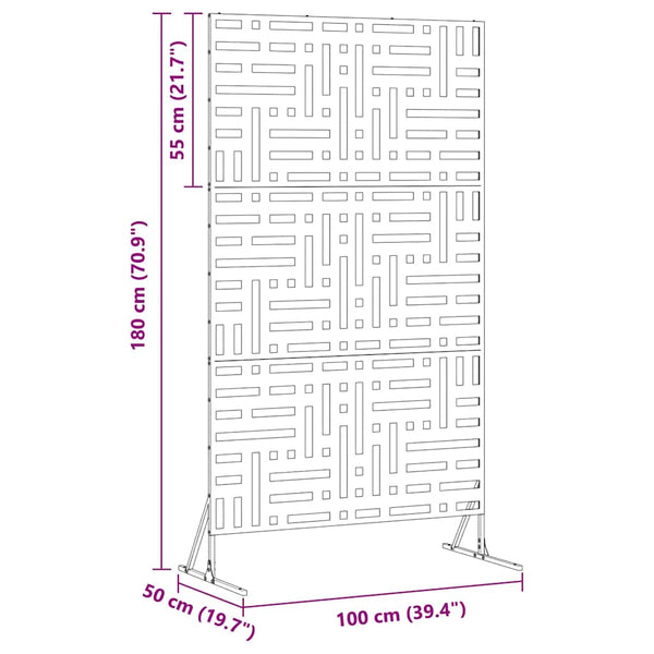 Vidaxl Privacy Screen Black 100 X 50 180 Cm Steel Garden Privacy Screens