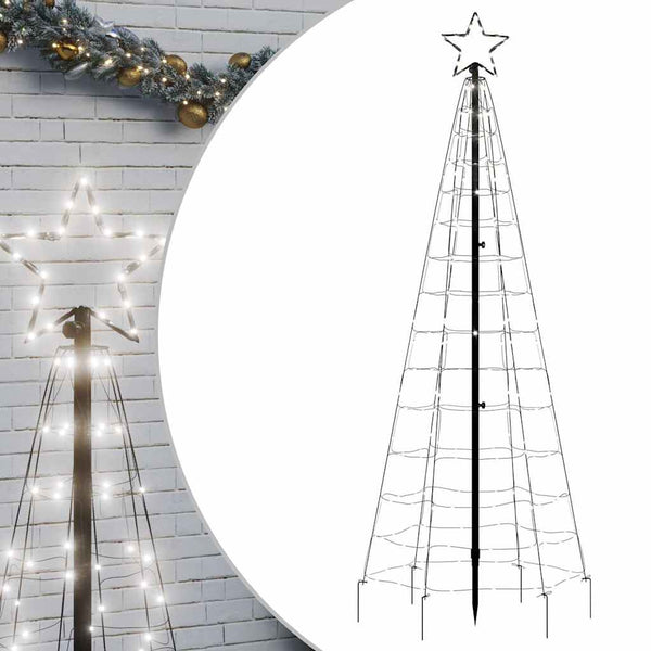 Vidaxl Led Christmas Tree With Spikes 220 Leds Cold White 180 Cm Seasonal Decorations