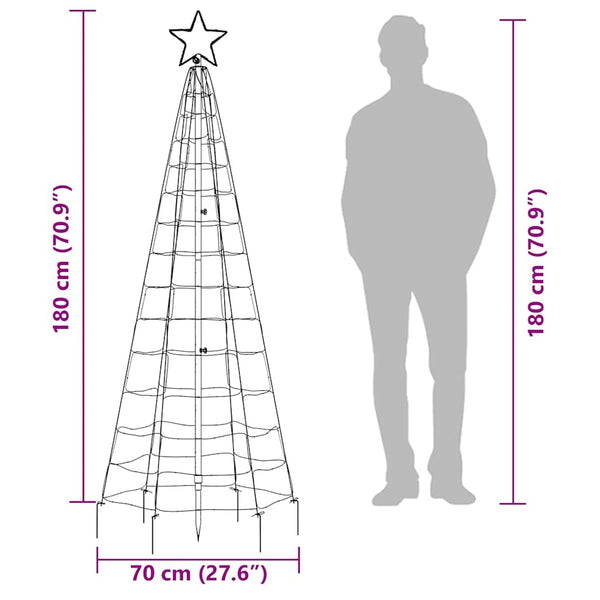 Vidaxl Led Christmas Tree With Spikes 220 Leds Cold White 180 Cm Seasonal Decorations
