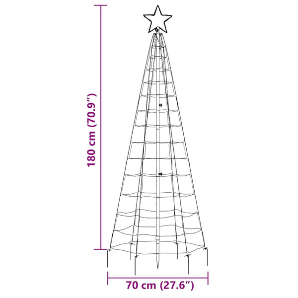Vidaxl Led Christmas Tree With Spikes 220 Leds Cold White 180 Cm Seasonal Decorations