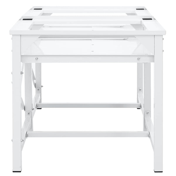 Vidaxl Double Washing Machine Pedestal With Pull Out Shelves White Washing Machines