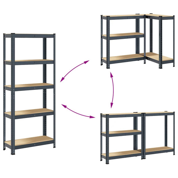 Vidaxl 5 Layer Storage Shelf Anthracite Steel&Engineered Wood Tool Shelving & Racking Systems
