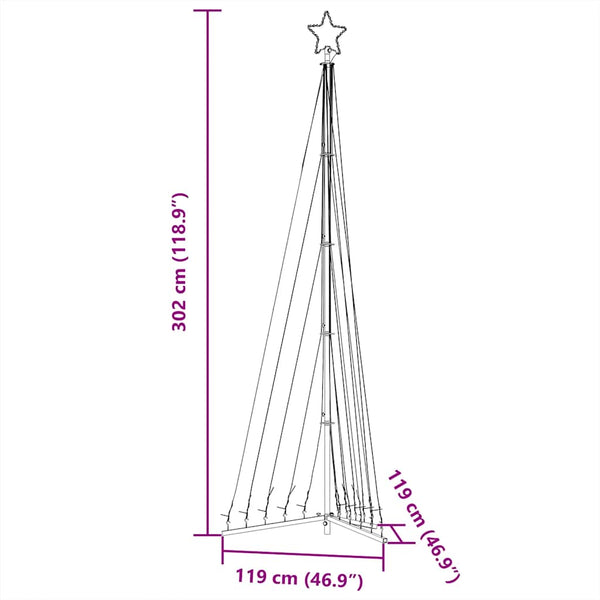Vidaxl Led Christmas Tree 495 Leds Cold White 302 Cm Seasonal Decorations