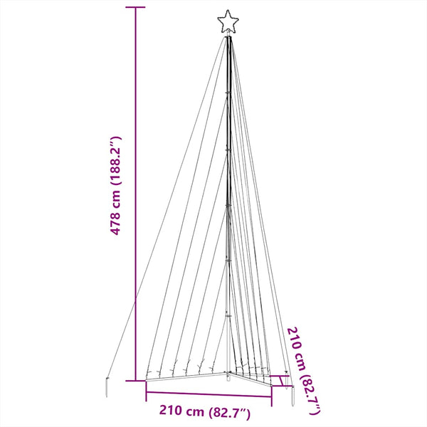 Vidaxl Led Christmas Tree 789 Leds Warm White 478 Cm Seasonal Decorations