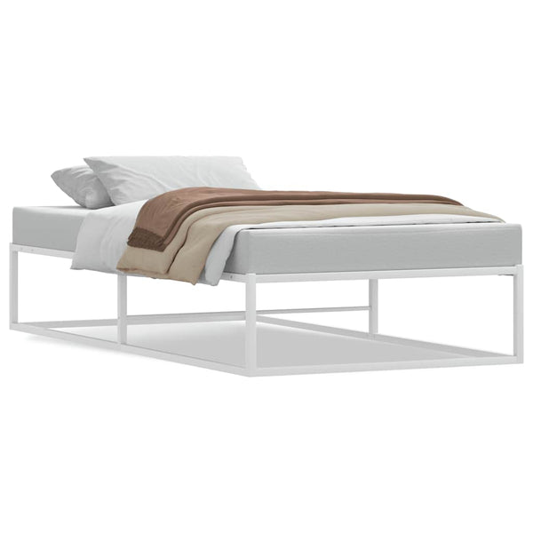 Vidaxl Bed Frame Without Mattress White 92X187 Cm Single Metal Single Bed Frames
