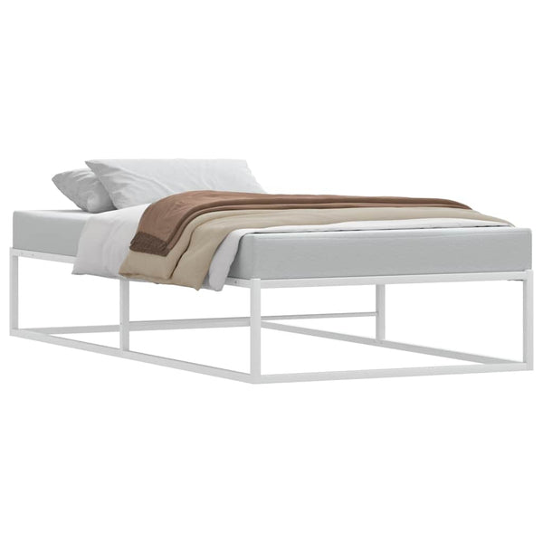 Vidaxl Bed Frame Without Mattress White 92X187 Cm Single Metal Single Bed Frames
