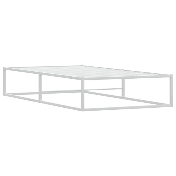 Vidaxl Bed Frame Without Mattress White 92X187 Cm Single Metal Single Bed Frames