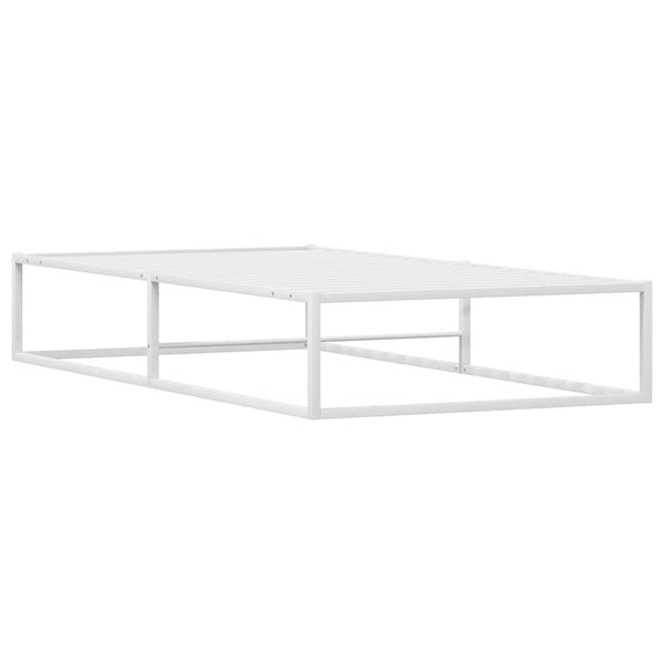 Vidaxl Bed Frame Without Mattress White 92X187 Cm Single Metal Single Bed Frames