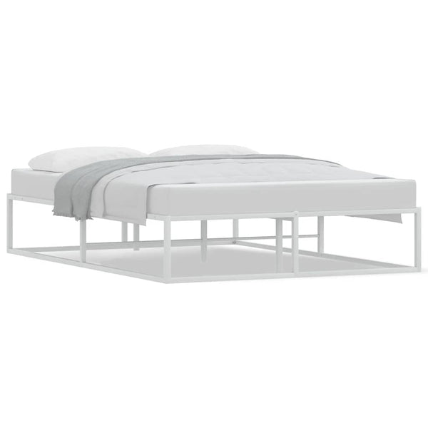 Vidaxl Bed Frame Without Mattress White 137X187 Cm Double Metal Double Bed Frames