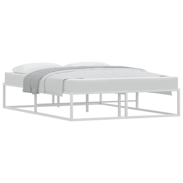 Vidaxl Bed Frame Without Mattress White 137X187 Cm Double Metal Double Bed Frames