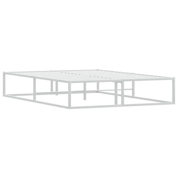 Vidaxl Bed Frame Without Mattress White 137X187 Cm Double Metal Double Bed Frames