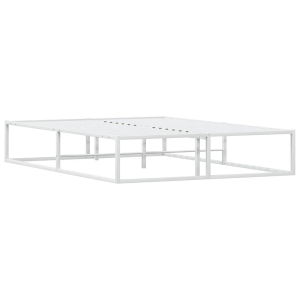 Vidaxl Bed Frame Without Mattress White 137X187 Cm Double Metal Double Bed Frames