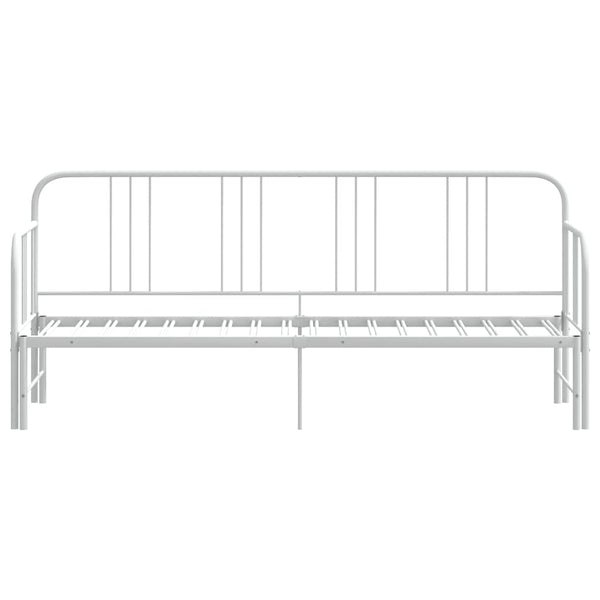 Vidaxl Daybed With Trundle Without Mattress White 92X187 Cm Single Metal Sofa Beds